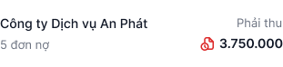 Công nợ Công ty Dịch vụ An Phát