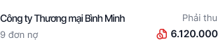 Công nợ Công ty Thương mại Bình Minh