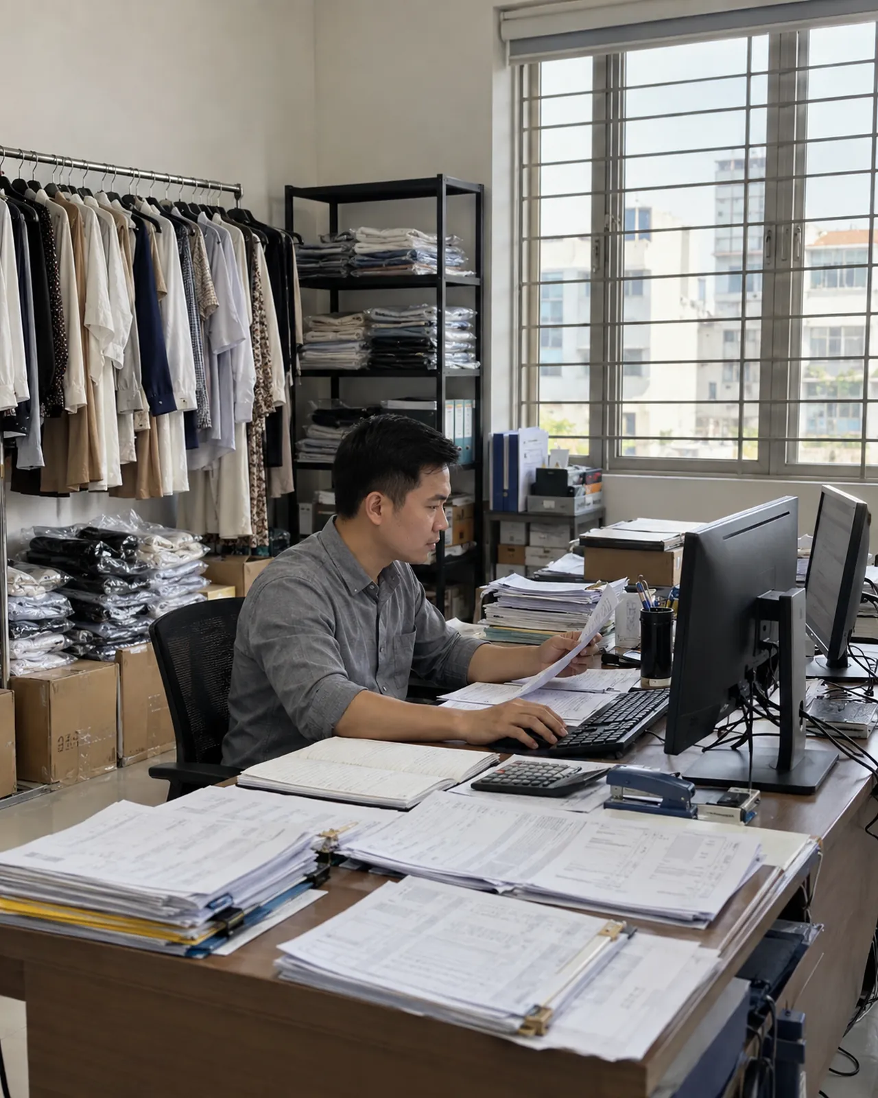 Nhân viên tài chính tổng hợp số liệu từ nhiều sao kê