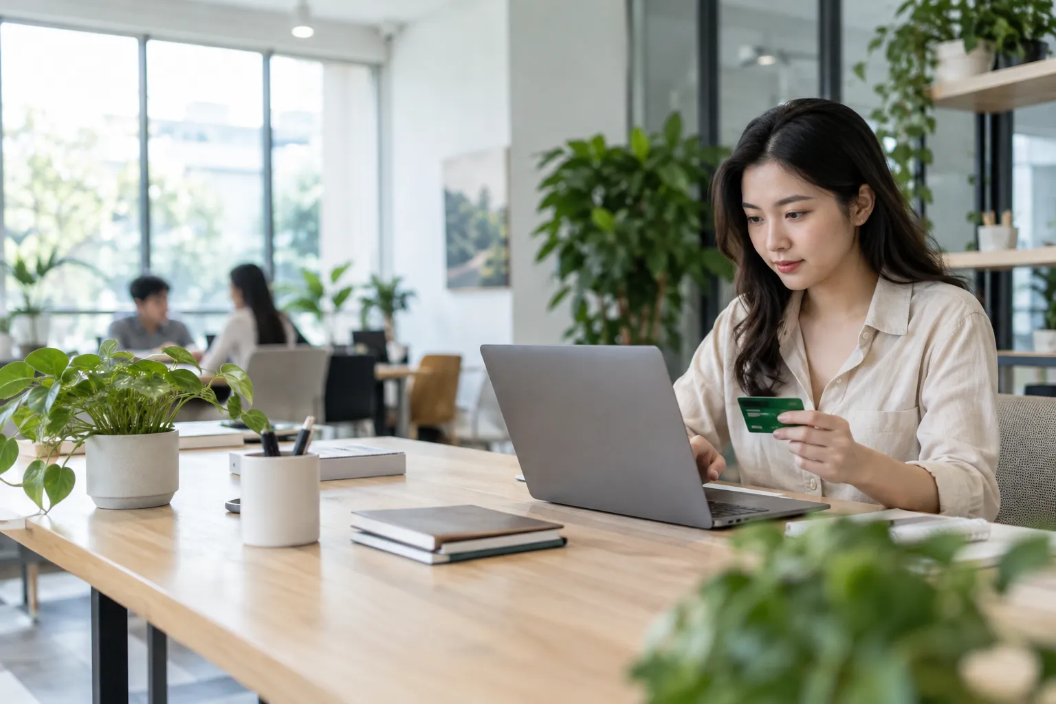 Nhân viên thanh toán chi phí quảng cáo bằng thẻ doanh nghiệp