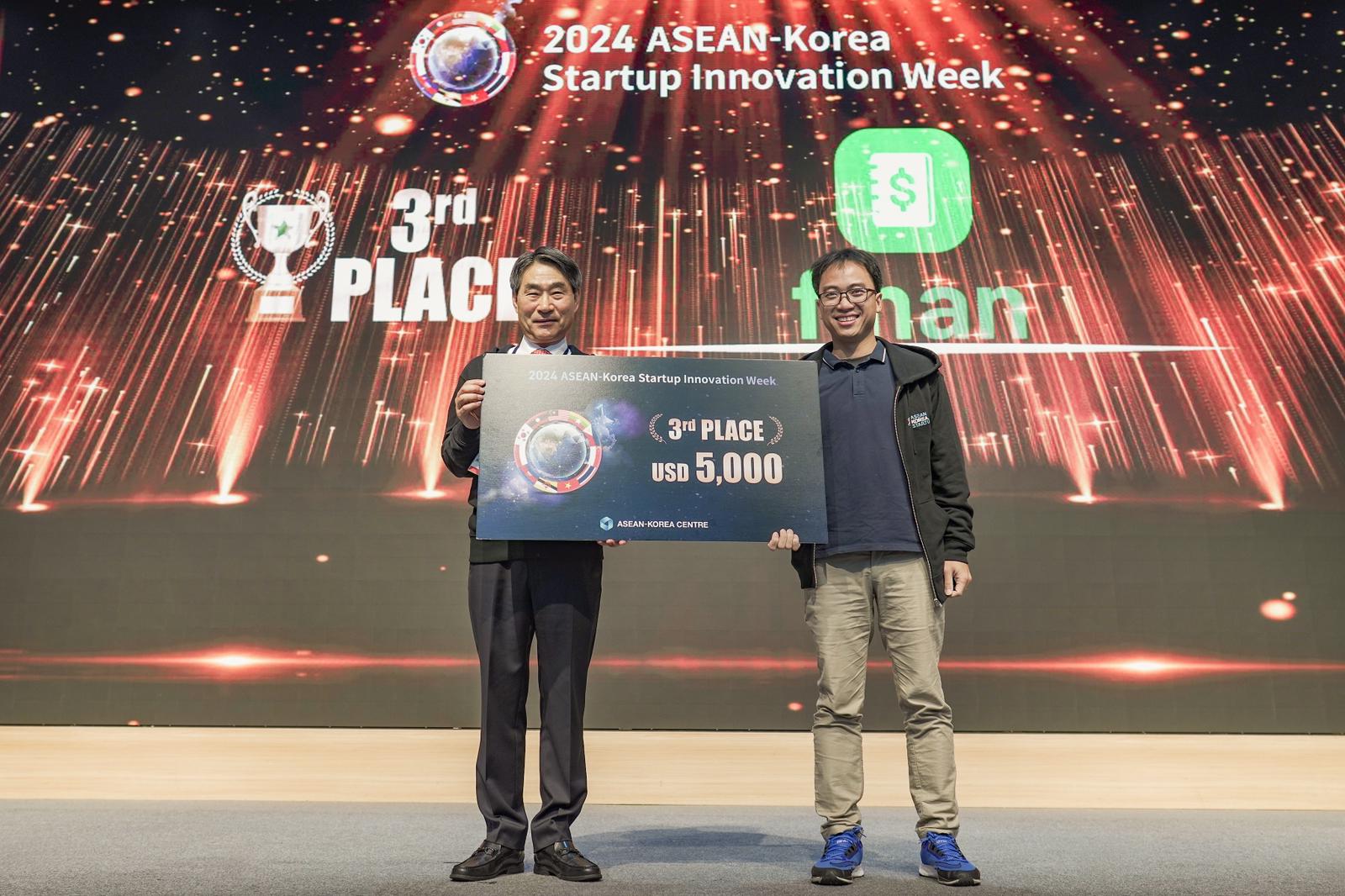 Finan vinh dự đạt Giải Ba tại sự kiện ASEAN-Korea Startup Innovation Week 2024!