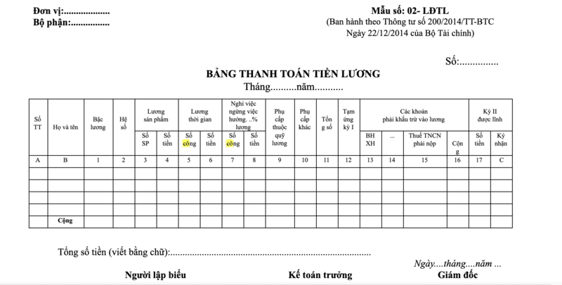 tải miễn phí mẫu bảng lương nhân viên