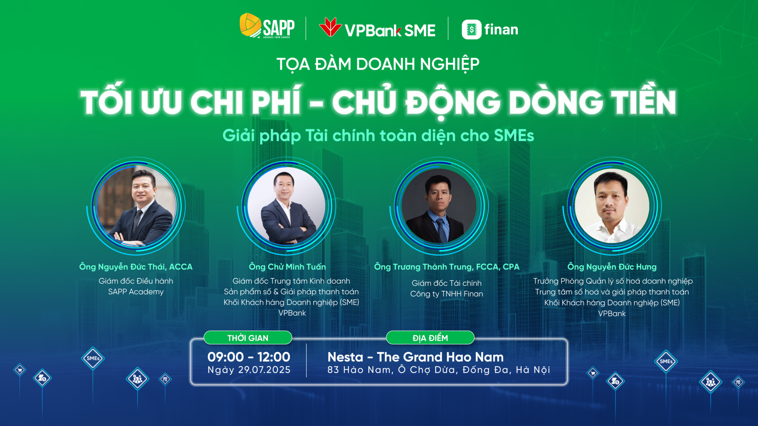 Finan, SAPP Academy và VPBank đồng tổ chức tọa đàm tài chính chiến lược dành cho SMEs